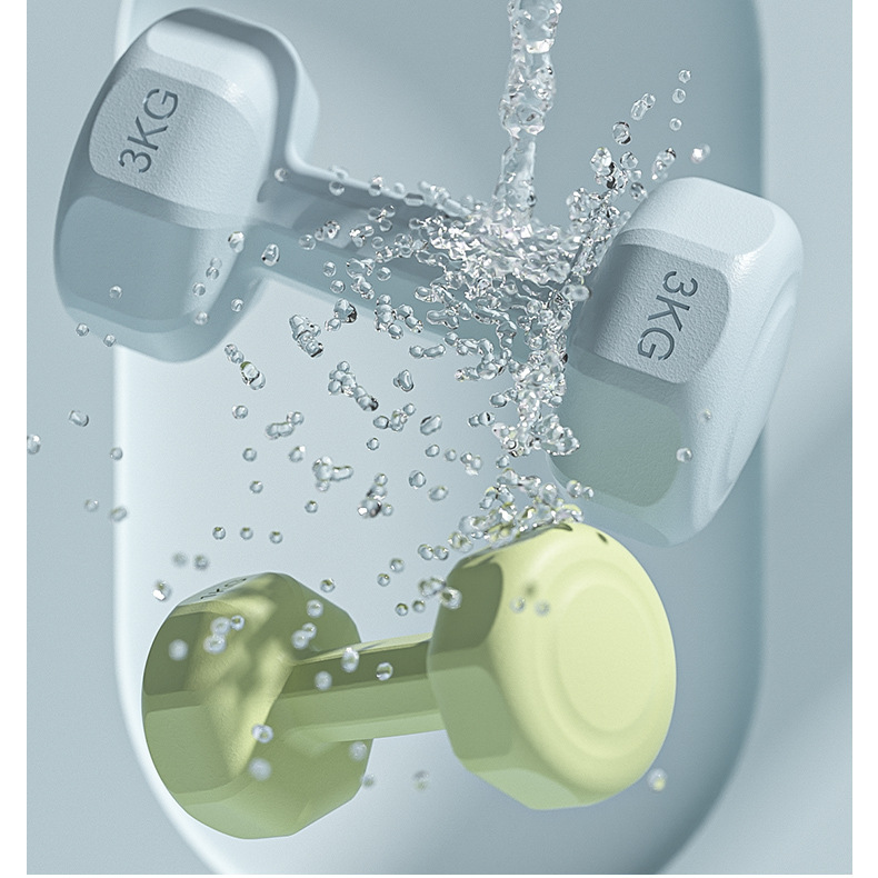 Dip Plastic Dumbbell Colorful Lady Fitness Home Solid Iron Small Dumbbell Strength Training Equipment - Paidu Group