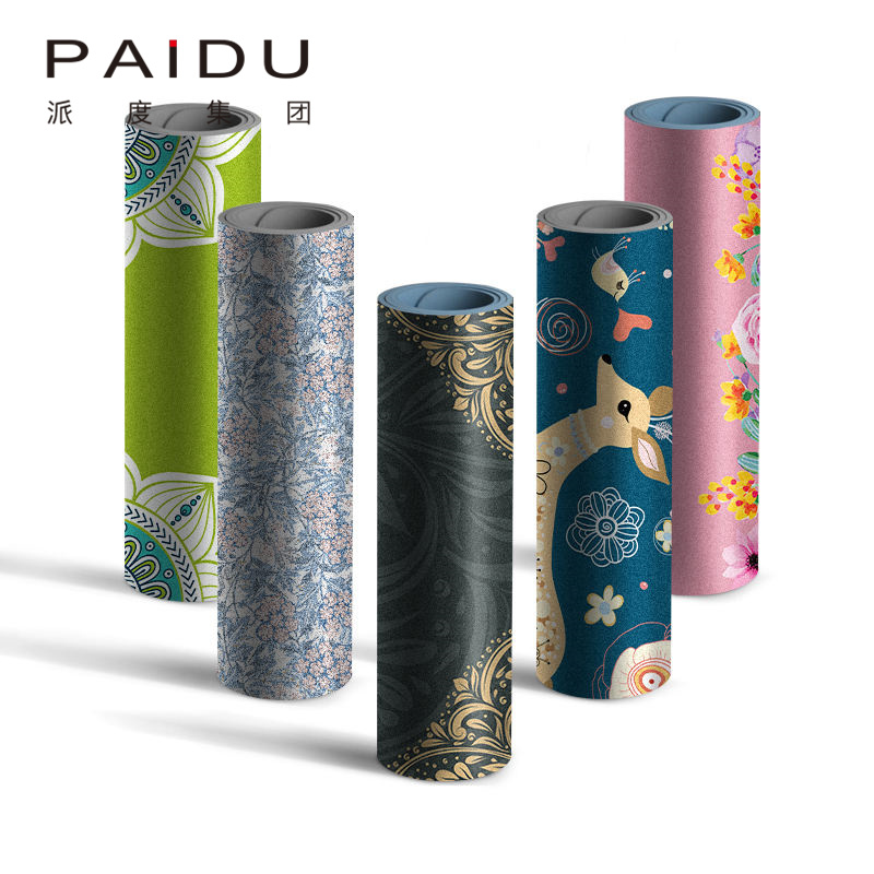 Paidu Manufacturer 183*80Cm Soft Anti-Slip Suede Tpe Printing Yoga Mat