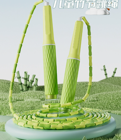 OGOGO Bamboo Knot Jump Rope for Kids 5+ Adjustable Length for Beginners