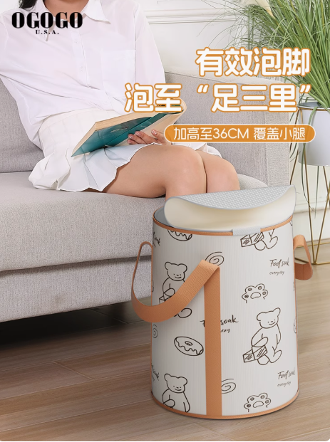 OGOGO Foldable Foot Soaking Bag Bucket Deep Knee-High Design for Home and Travel Use