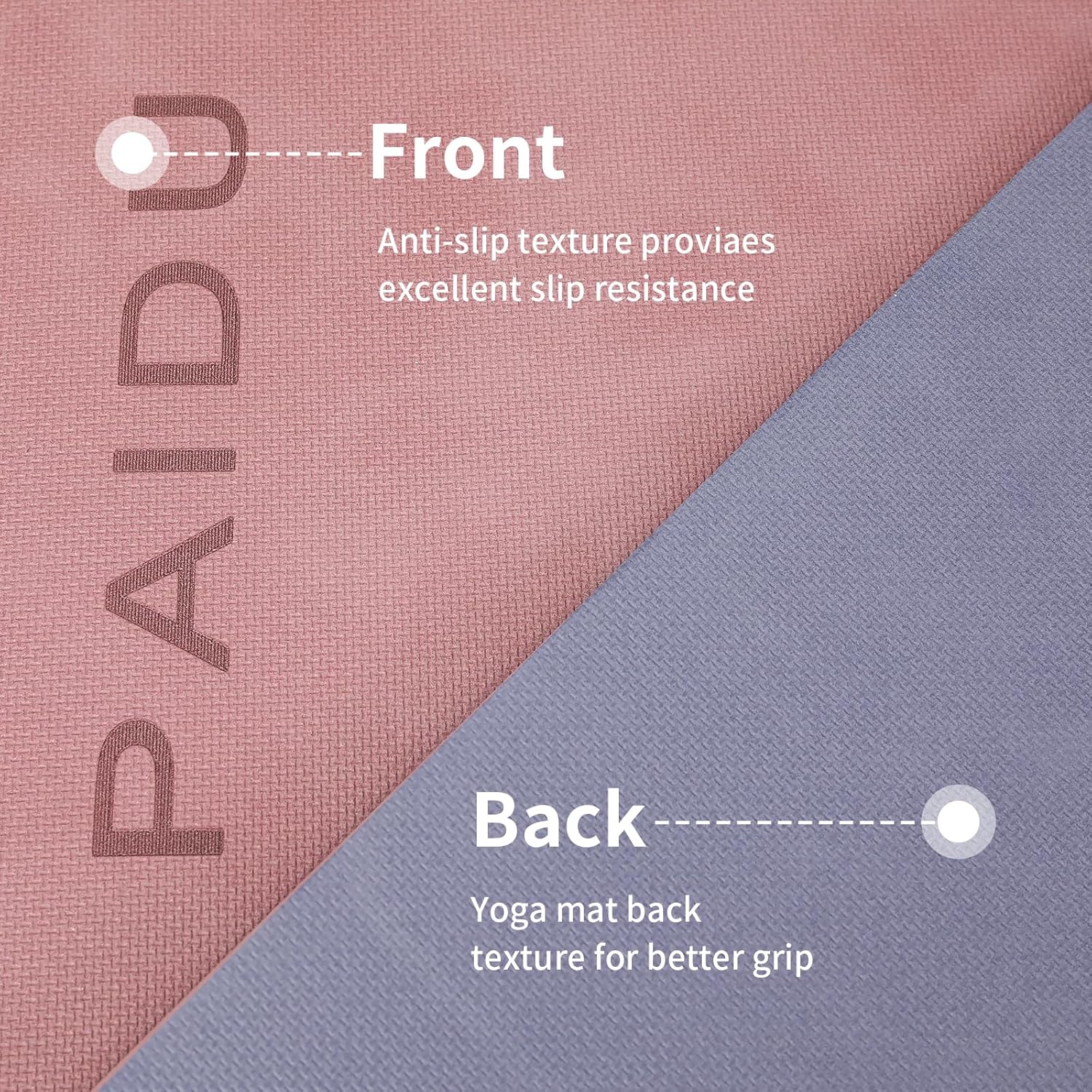 PAIDU Yoga Mat Non Slip Anti-tear,extra thick High Resiliency Professional POE Yoga Mats for Women Men Kids,70