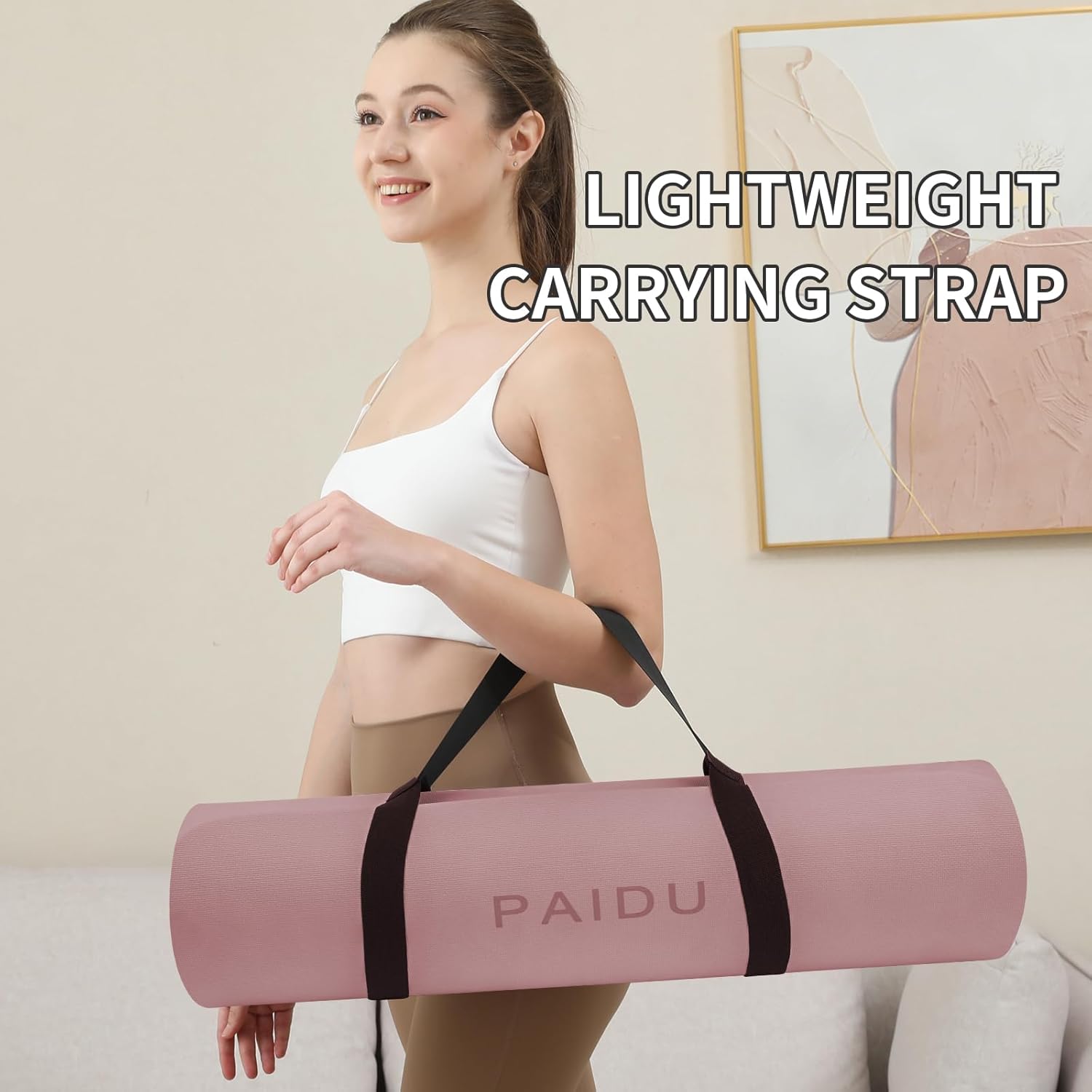 PAIDU Yoga Mat Non Slip Anti-tear,extra thick High Resiliency Professional POE Yoga Mats for Women Men Kids,70