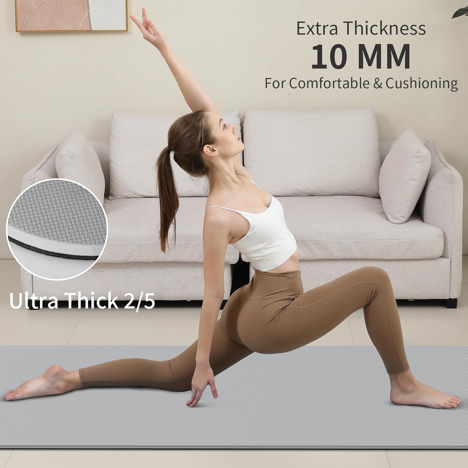 PAIDU Yoga Mat Non Slip Anti-tear,extra thick High Resiliency Professional POE Yoga Mats for Women Men Kids,70