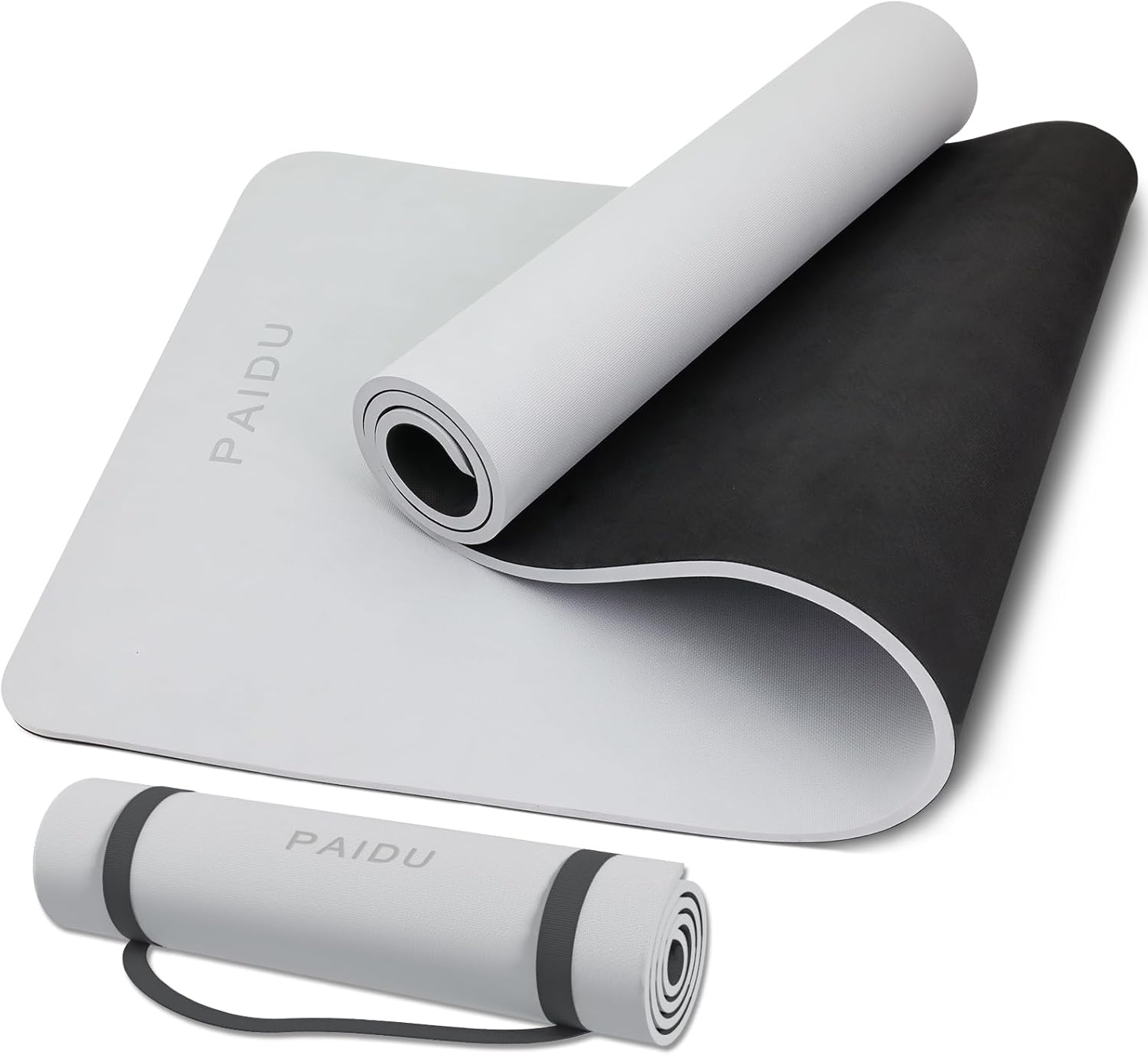 PAIDU Yoga Mat Non Slip Anti-tear,extra thick High Resiliency Professional POE Yoga Mats for Women Men Kids,70