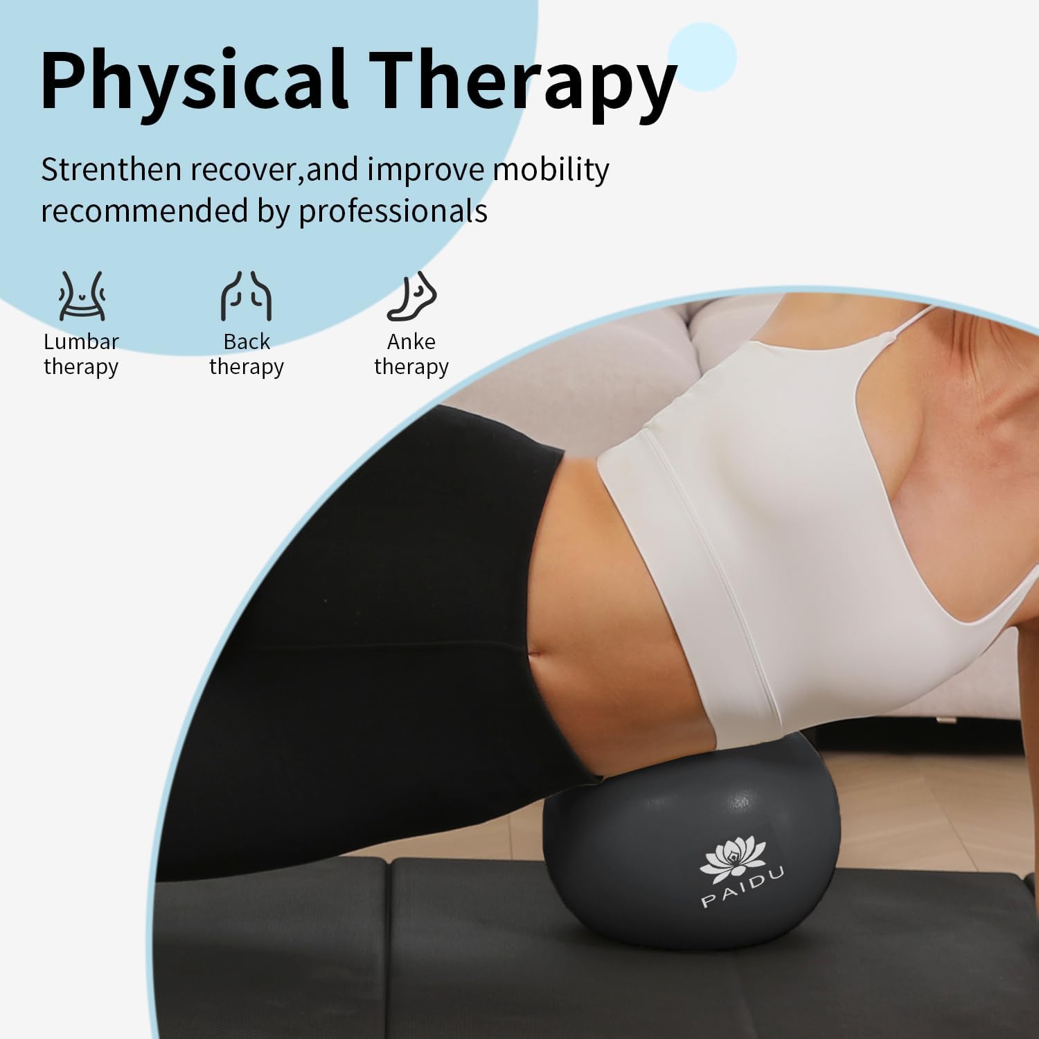 PAIDU Pilates Ball 10-inch Core, Anti-Explosion and Anti-Slip Mini Yoga Balls, Suitable for Pilates, Yoga, Core Training, Physical Therapy, Balance, Stability, Stretching Exercises