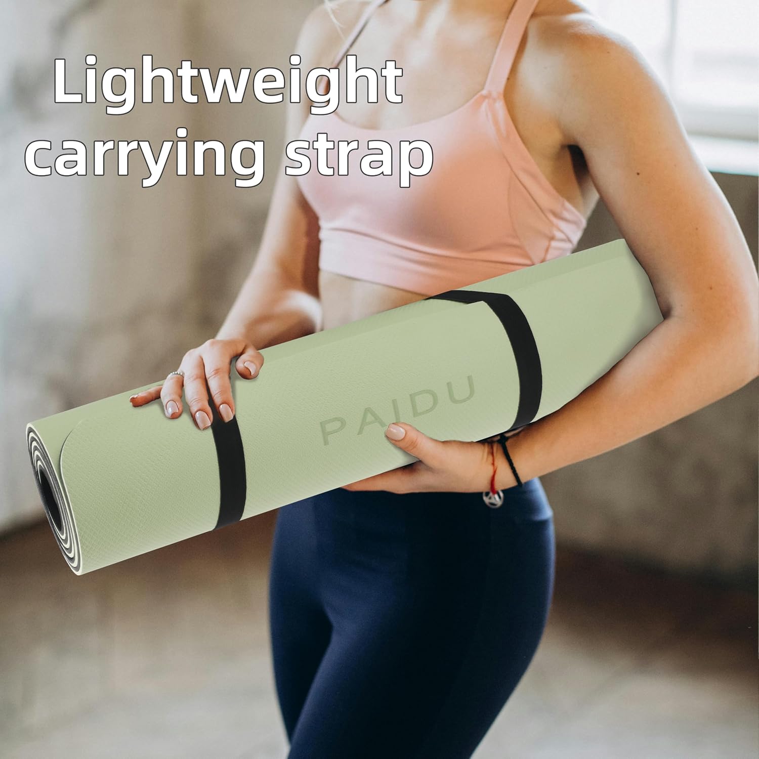 PAIDU Yoga Mat Non Slip Anti-tear,extra thick High Resiliency Professional POE Yoga Mats for Women Men Kids,70