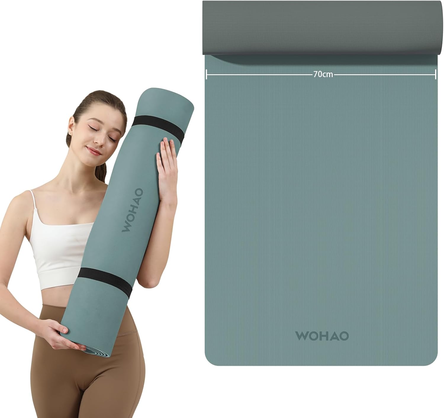 WOHAO Extra Thick 8mm Yoga Mat, 72