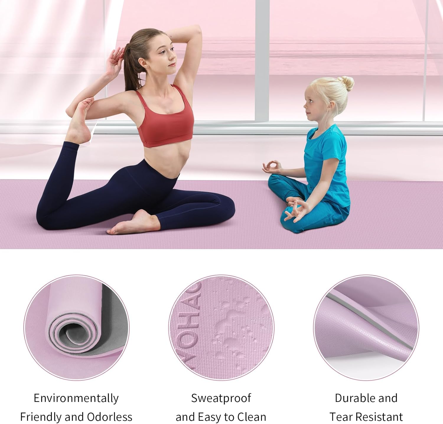 WOHAO Extra Thick 8mm Yoga Mat, 72