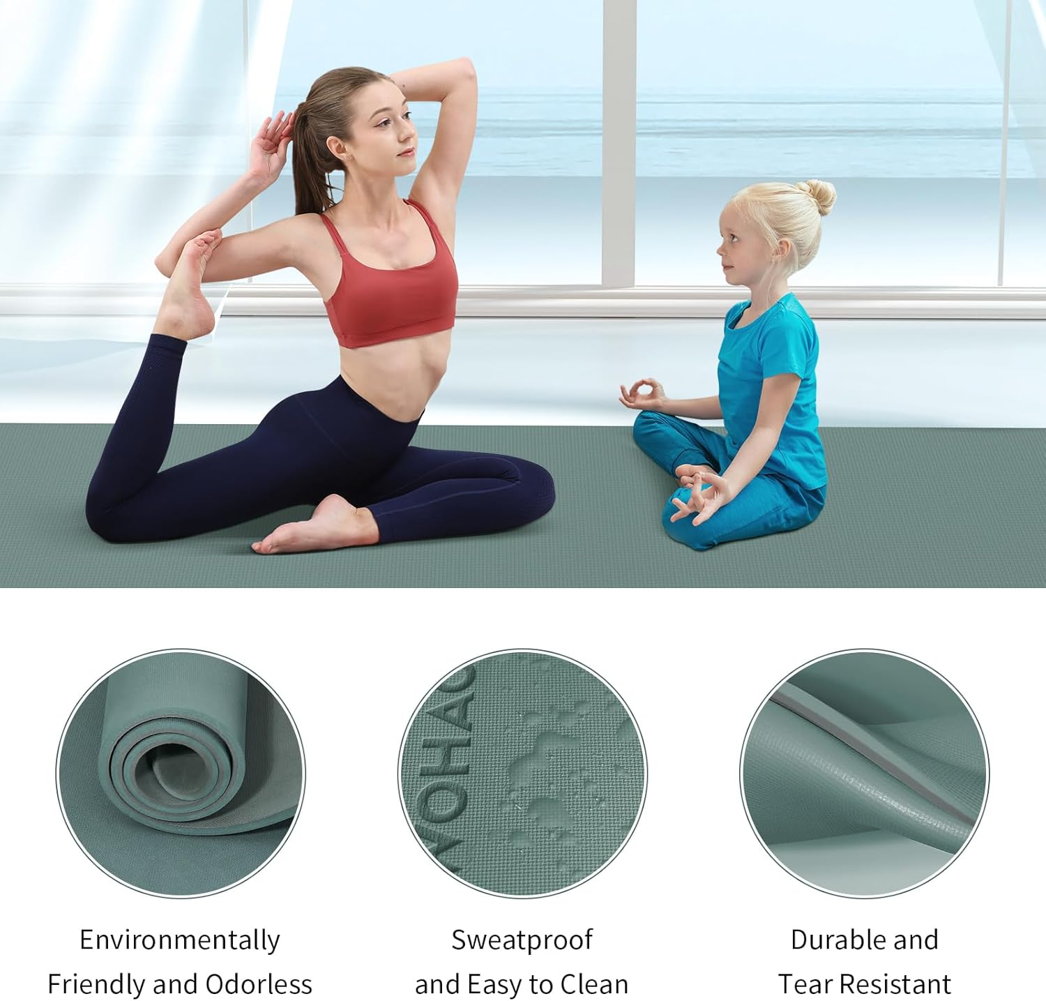 WOHAO Extra Thick 8mm Yoga Mat, 72
