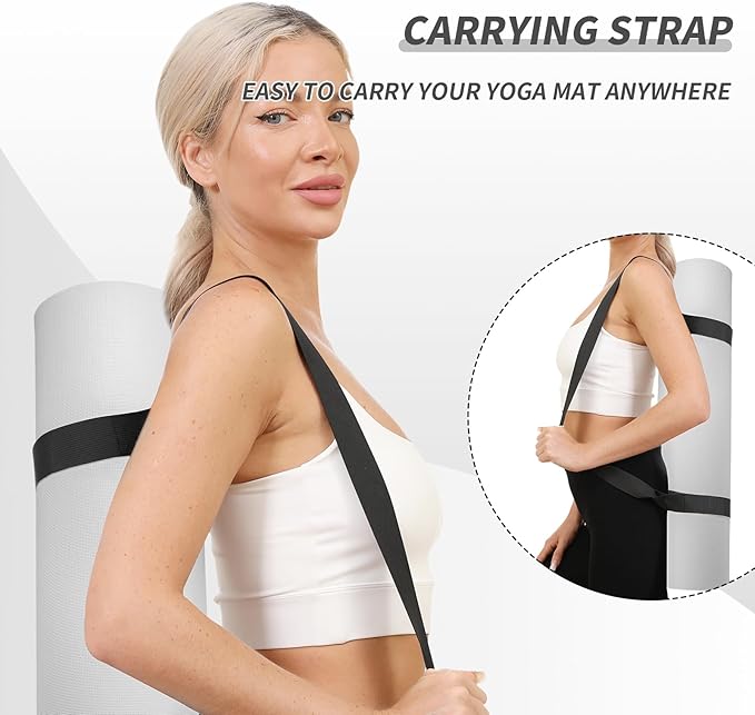 IDIDI Thick Yoga Mat Double-Sided Non Slip,Eco Friendly Exercise Mat for Men and Women, High Density Pro Mat with Carrying Strap (Space Gray+ Black)