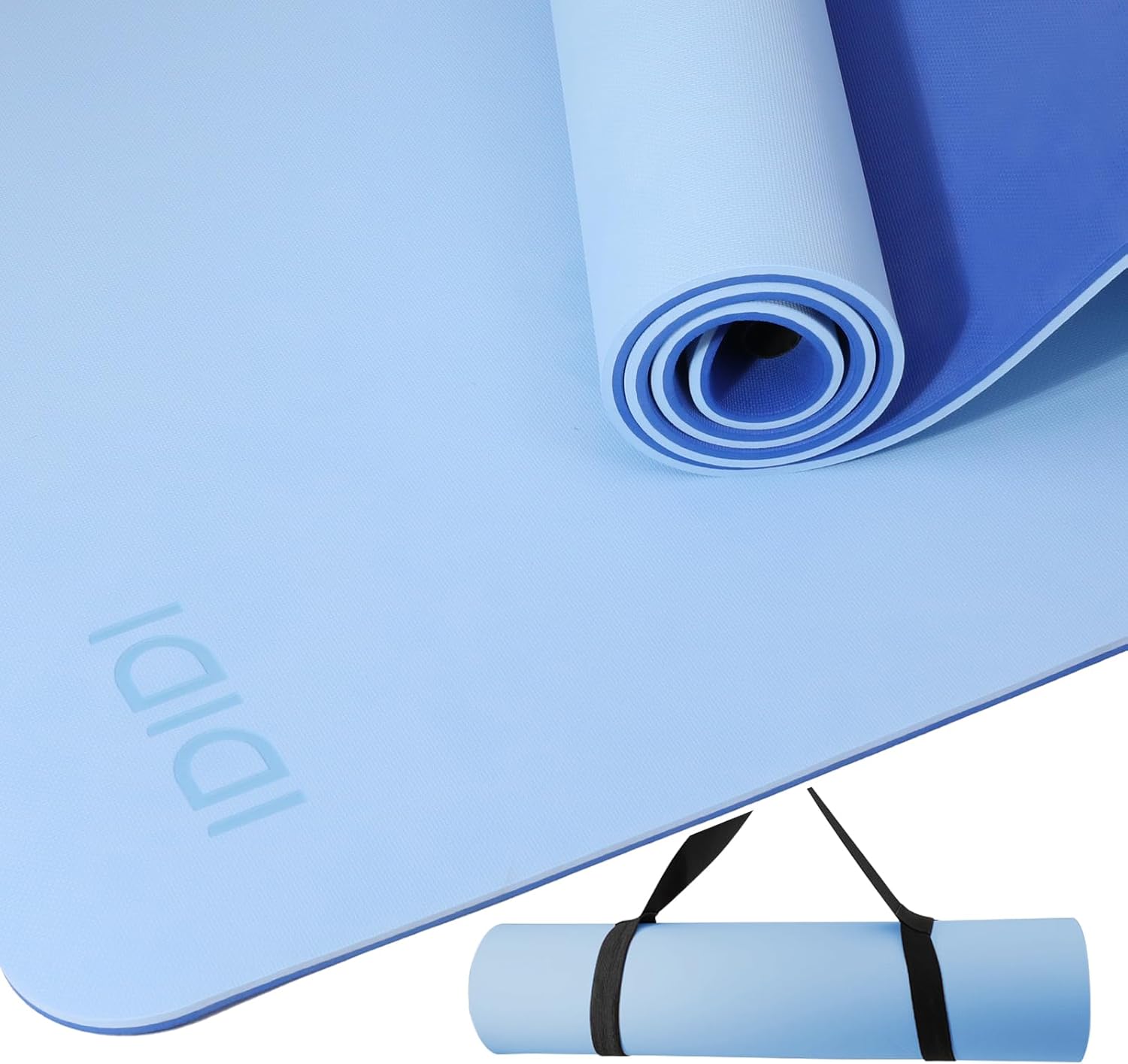IDIDI Yoga Mat with Strap,Non-Skid Workout Mat,8mm Thick Yoga Mat,POE Yoga Mats for Women Men Kids,Exercise Mat with Easy-Cinch,72