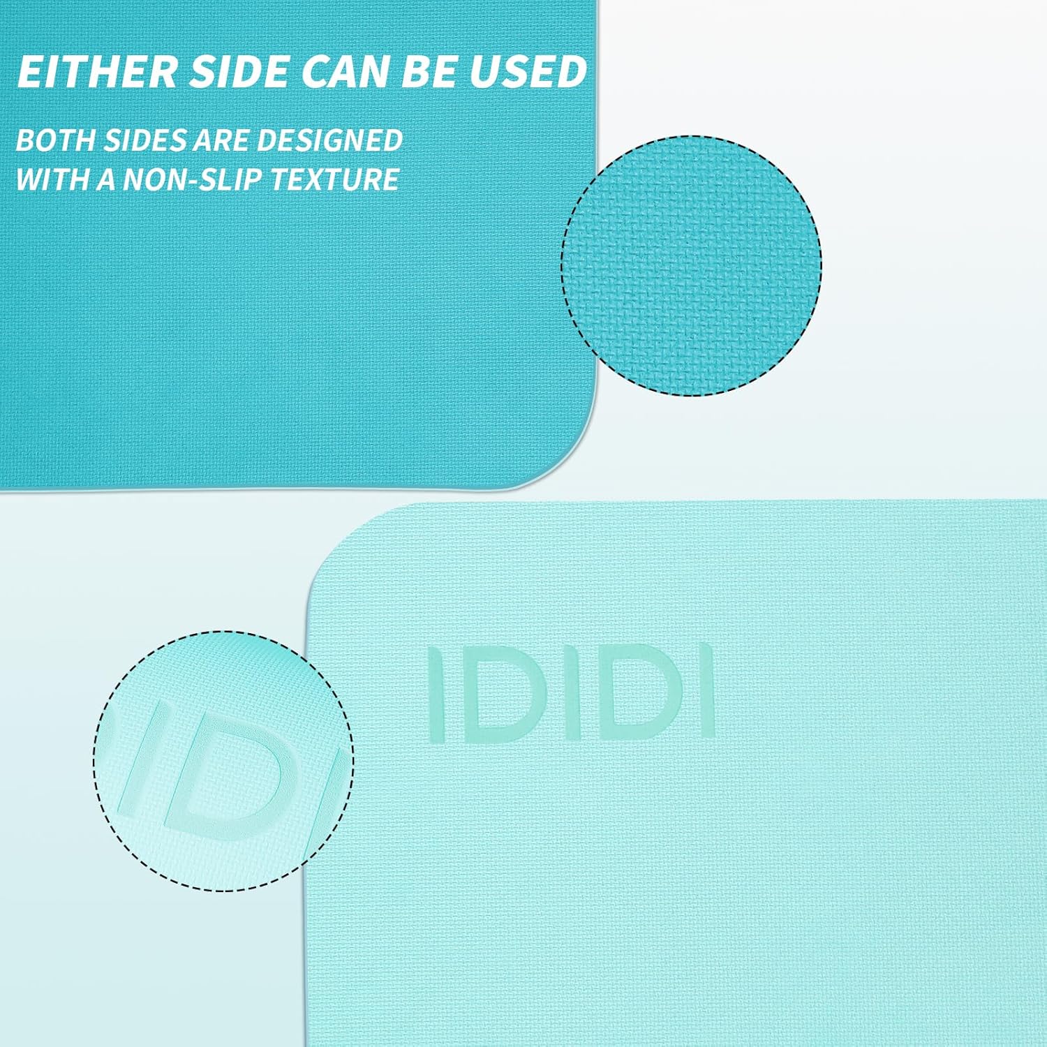 IDIDI Yoga Mat with Strap,Non-Skid Workout Mat,8mm Thick Yoga Mat,POE Yoga Mats for Women Men Kids,Exercise Mat with Easy-Cinch,72