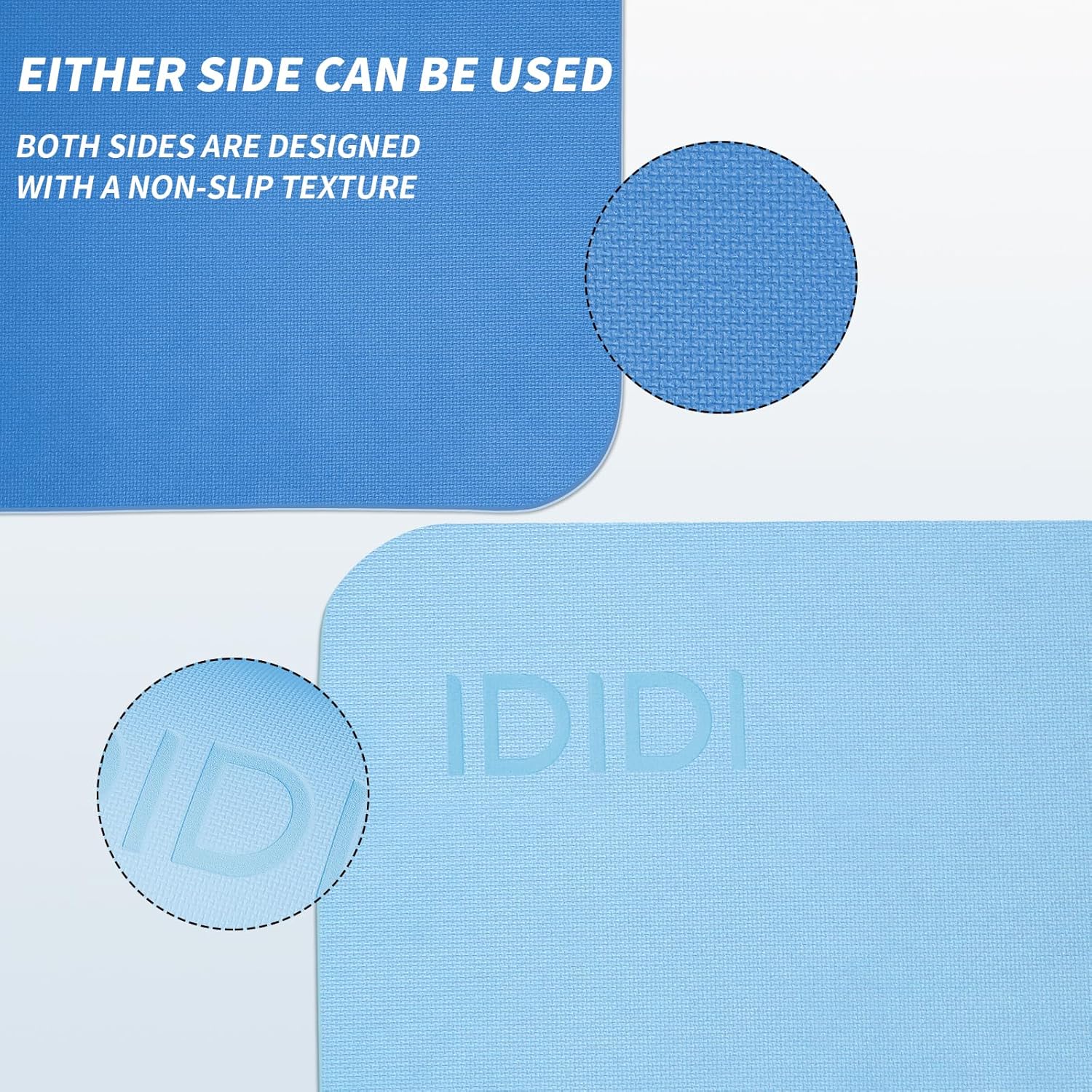 IDIDI Yoga Mat with Strap,Non-Skid Workout Mat,8mm Thick Yoga Mat,POE Yoga Mats for Women Men Kids,Exercise Mat with Easy-Cinch,72