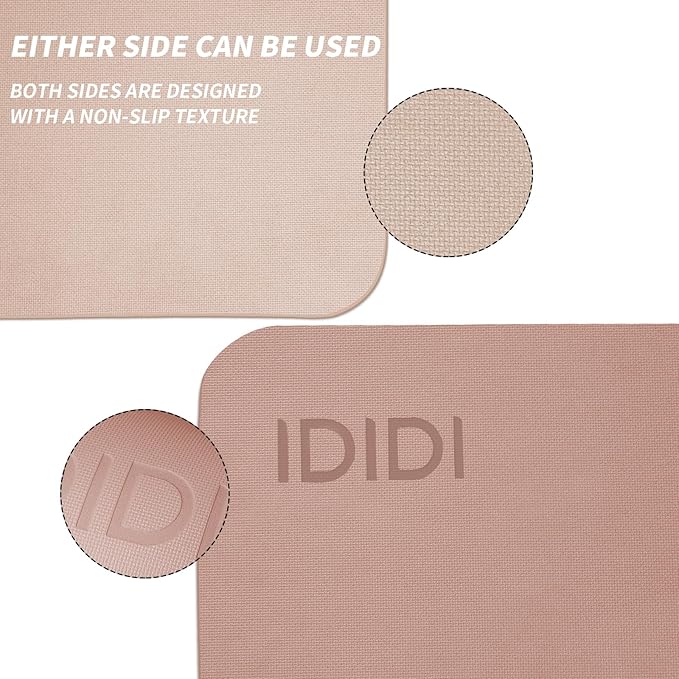 IDIDI 8mm Large Yoga Mat (6'x 4') - Extra Long and Wide 72 x 48 x 0.32 inches, Non-Slip POE Fitness Mat, Eco-Friendly, Thick Wide Exercise Mat for Home Workouts,Ideal for Yoga and Pilates