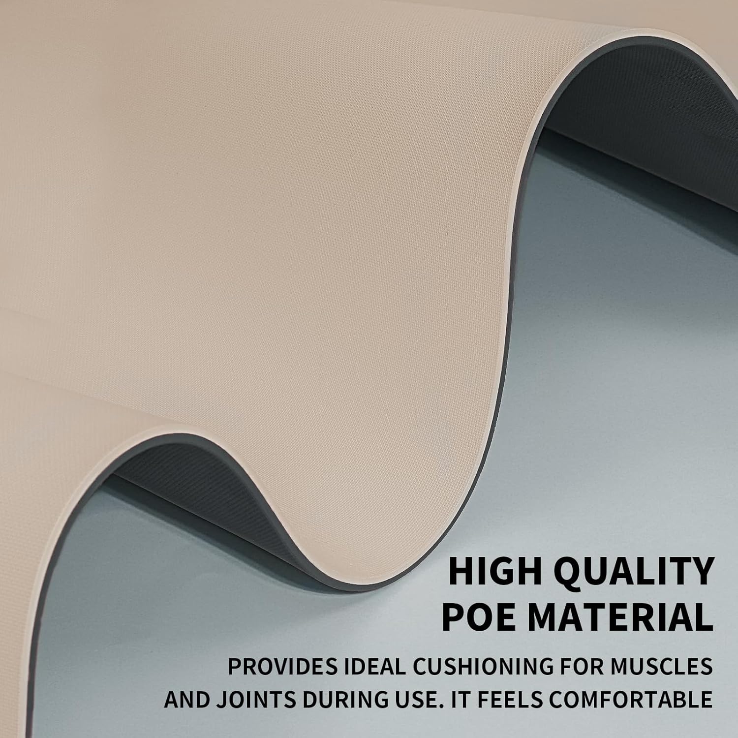 IDIDI 8mm Large Yoga Mat (6'x 4') - Extra Long and Wide 72 x 48 x 0.32 inches, Non-Slip POE Fitness Mat, Eco-Friendly, Thick Wide Exercise Mat for Home Workouts, Ideal for Yoga and Pilates