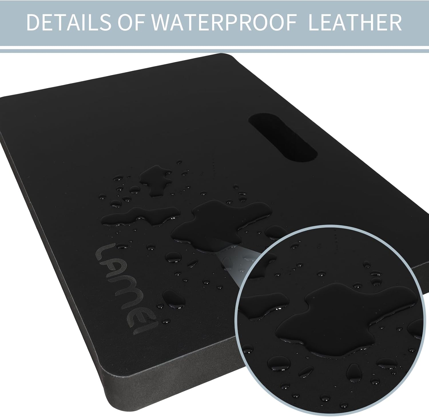 LAMEI Extra Thick Garden Kneeling Pad 1.6inch, PU Leather Waterproof Surface, Non-Slip High Density POE, High Resilience, Lightweight, Easy Clean Knee Pad for Gardening, Yoga, Housework