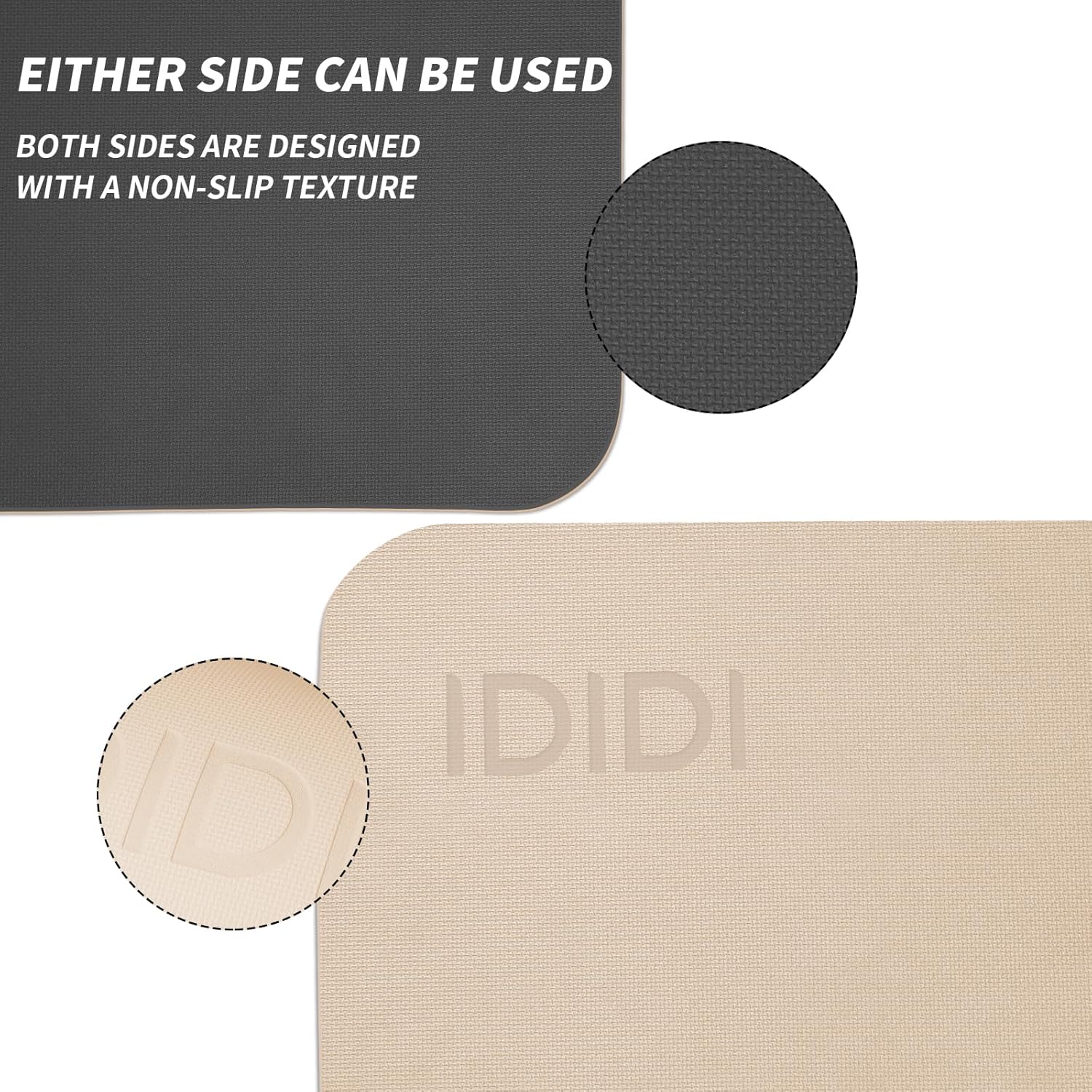 IDIDI 8mm Large Yoga Mat (6'x 4') - Extra Long and Wide 72 x 48 x 0.32 inches, Non-Slip POE Fitness Mat, Eco-Friendly, Thick Wide Exercise Mat for Home Workouts, Ideal for Yoga and Pilates
