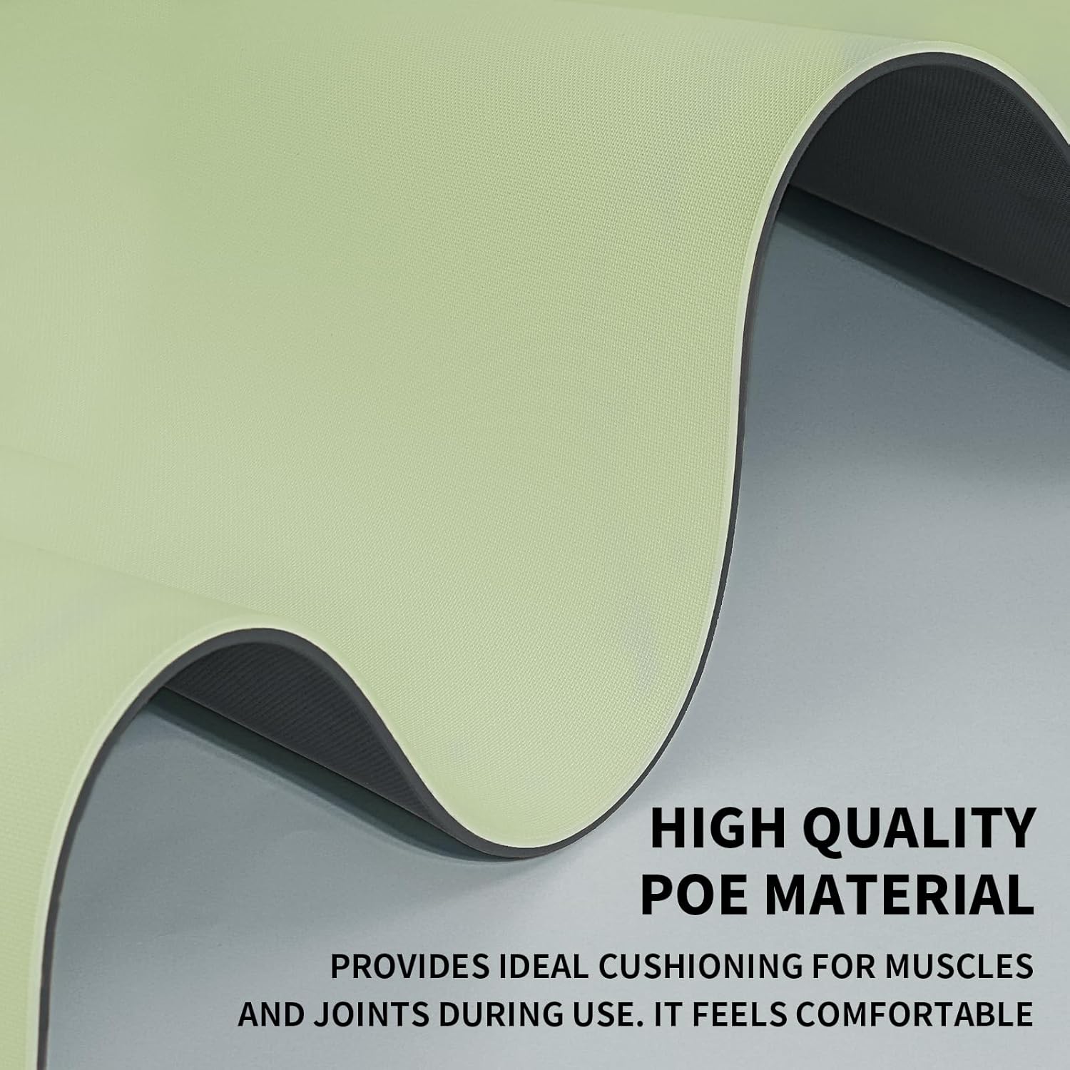 8mm Large Yoga Mat (6'x 4') - Extra Long and Wide 72 x 48 x 0.32 inches, Non-Slip POE Fitness Mat, Eco-Friendly, Thick Wide Exercise Mat for Home Workouts Ideal for Yoga and Pilates.