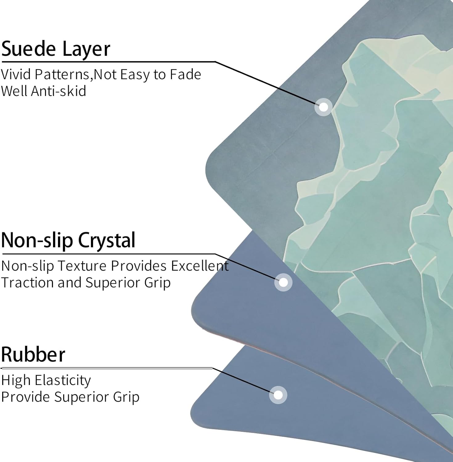 Hot Yoga Mat Printed, Thick 6mm Non Slip Suede tpe yoga Mat with Strap for Women Men Yoga, Pilates, Exercise, Fitness, Floor, Workouts blue Lotus