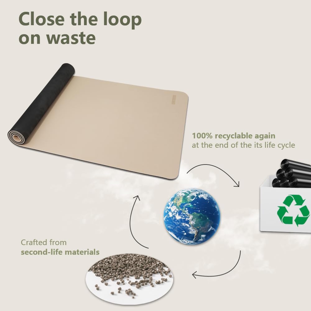 Large Yoga Mat - 80CM Wide Yoga Matt Non-Slip Thick 1/3 Inch Eco-Friendly Exercise Mat with Carrying Strap for Women Yoga, Pilates, Home Workouts (72x32