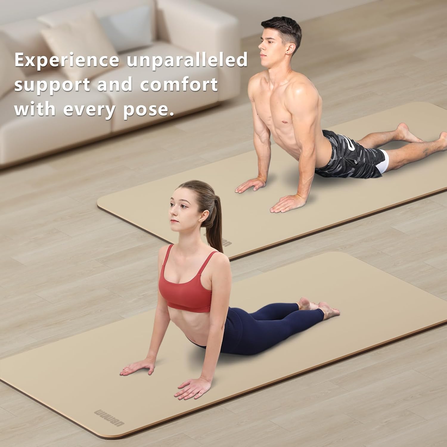 Large Yoga Mat - 80CM Wide Yoga Matt Non-Slip Thick 1/3 Inch Eco-Friendly Exercise Mat with Carrying Strap for Women Yoga, Pilates, Home Workouts (72x32