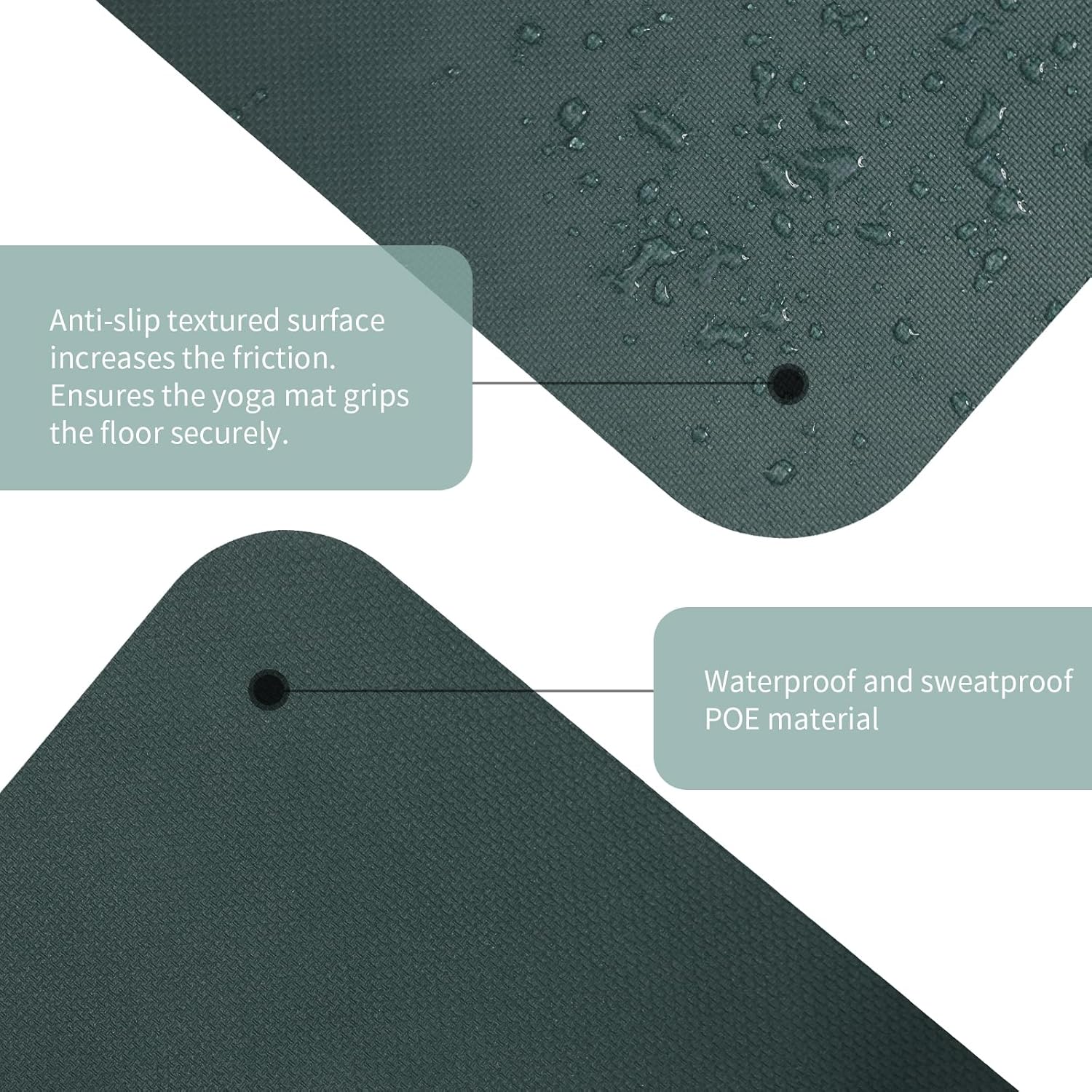 Extra Wide yoga mat 70cm Non Slip POE Exercise Mat Eco Friendly High Resiliency Fitness Mats With Strap for Women,gymnastics, Pilates, Home, Floor, Workout (72