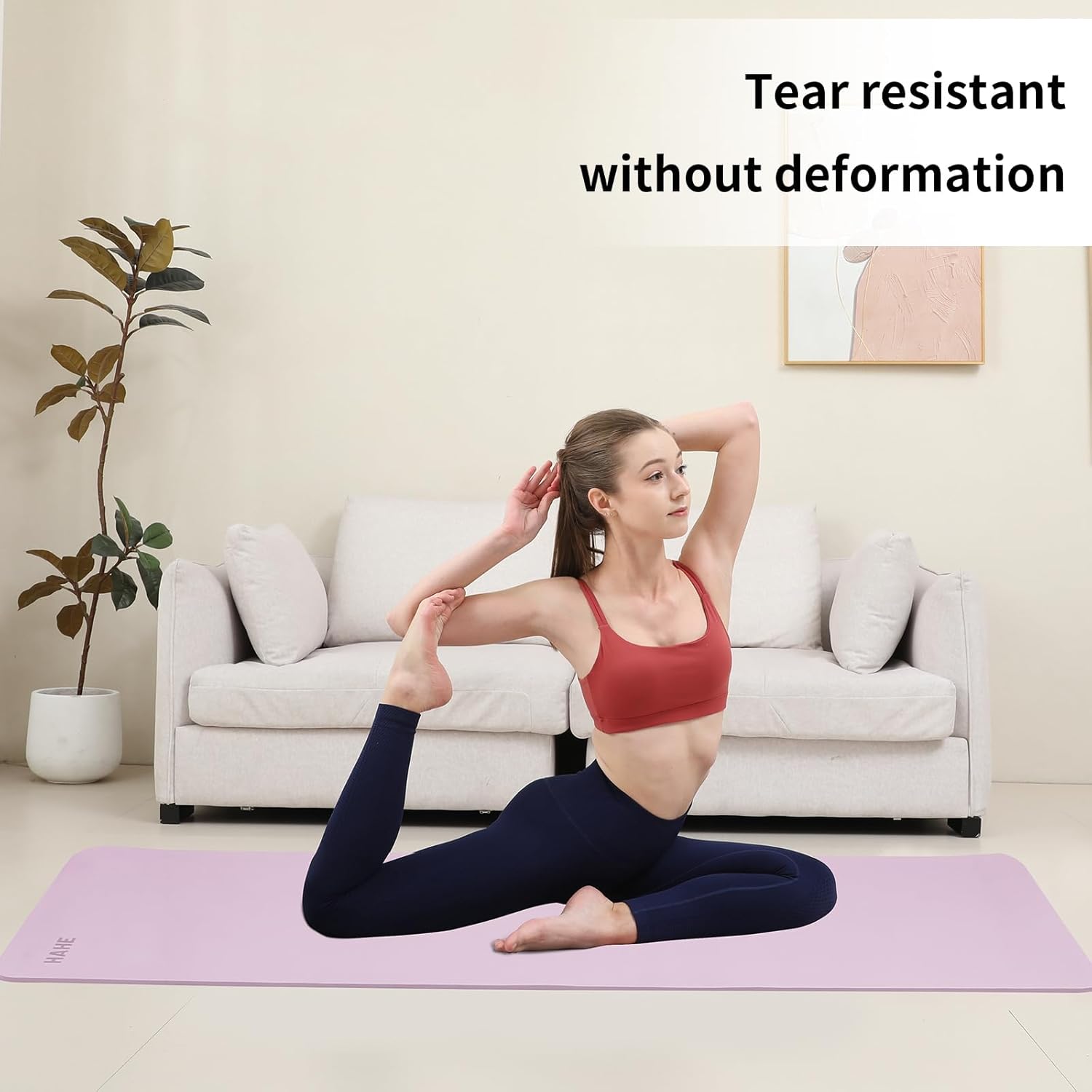 Non Slip Yoga Mat Thick POE Material High Rebound,Durable & Sweat Absorbent, for All Yoga Styles, Pilates & Home Floor Workouts with Carrying Strap
