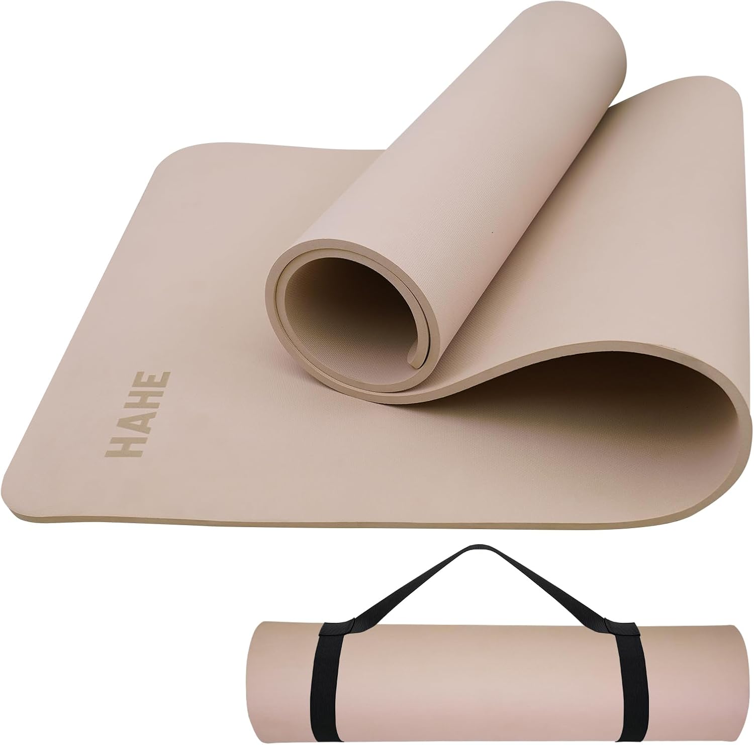 Non Slip Yoga Mat Thick POE Material High Rebound,Durable & Sweat Absorbent, for All Yoga Styles, Pilates & Home Floor Workouts with Carrying Strap