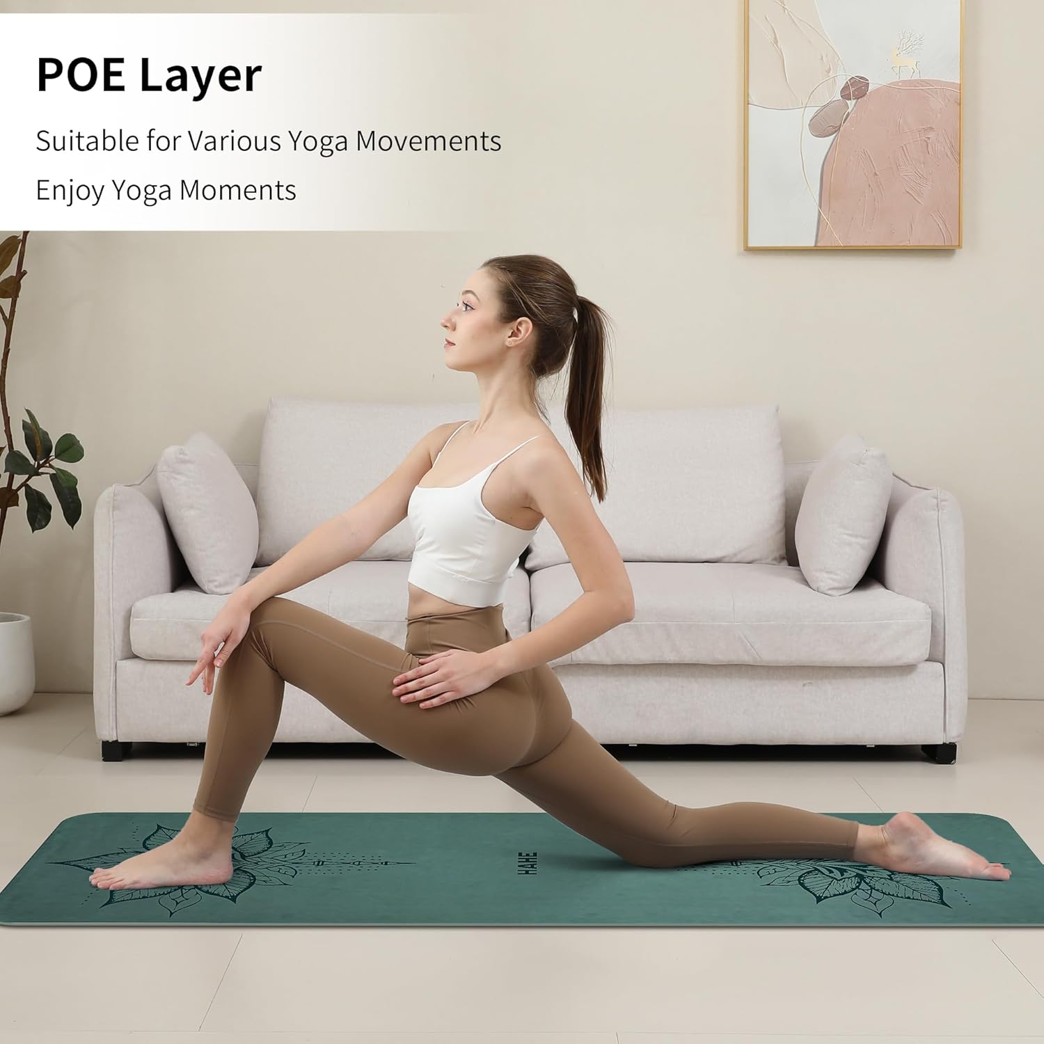 Yoga Mat Thick Eco-Friendly POE Non Slip Yoga Mat, High Rebound & Shock Absorption, Anti-Tear & Sweat-Resistant for Yoga, Fitness, Home, Workouts, Large Pilates Mats 72