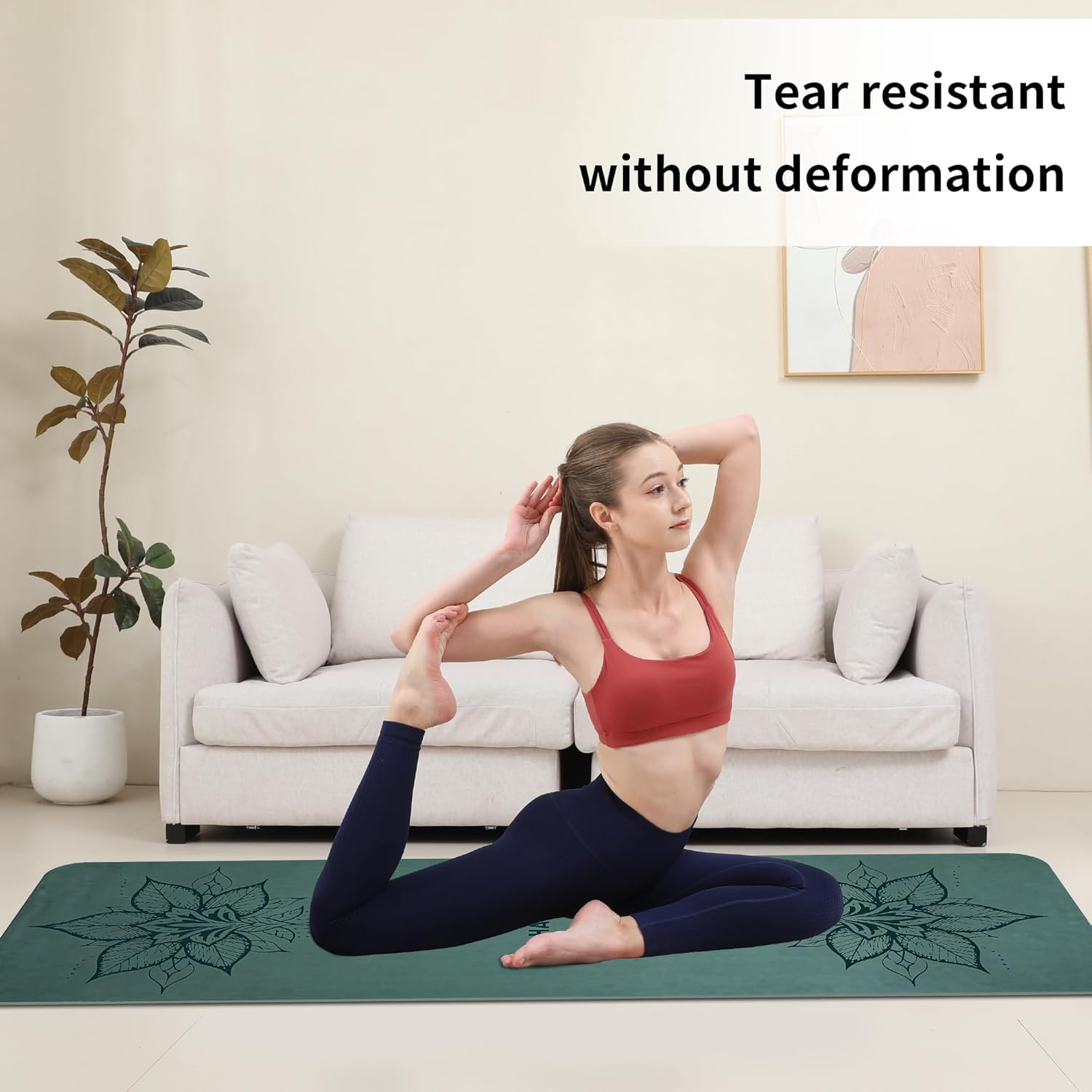 Yoga Mat Thick Eco-Friendly POE Non Slip Yoga Mat, High Rebound & Shock Absorption, Anti-Tear & Sweat-Resistant for Yoga, Fitness, Home, Workouts, Large Pilates Mats 72